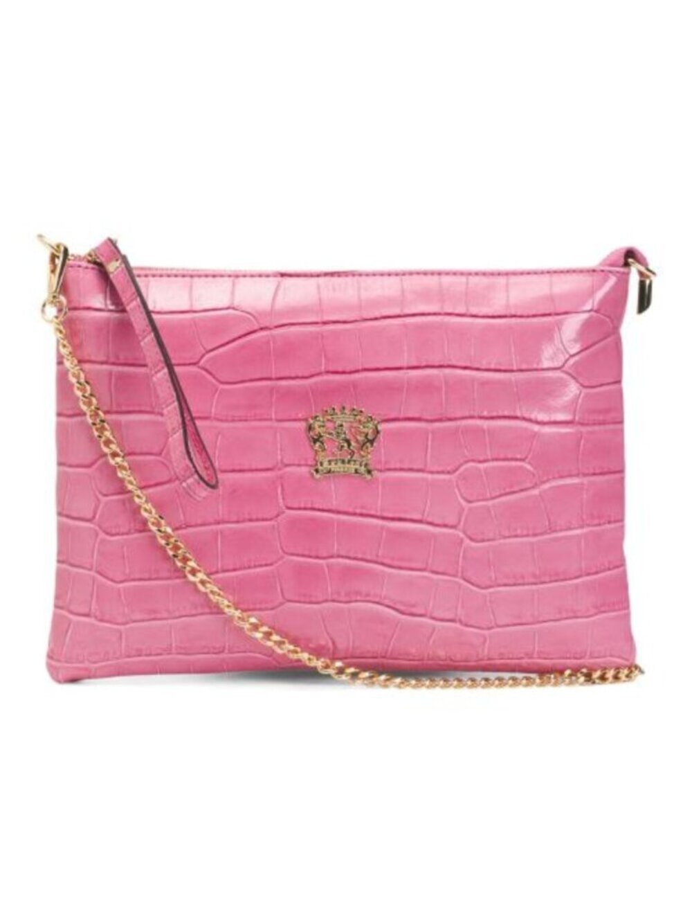 PRATESI Made In Italy Leather Crocodile Pouch Wirstlet
